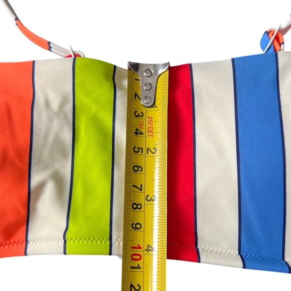 Aerie Striped Rainbow Bikini Set 2 Piece Swimsuit Medium M EUC - Picture 4 of 7